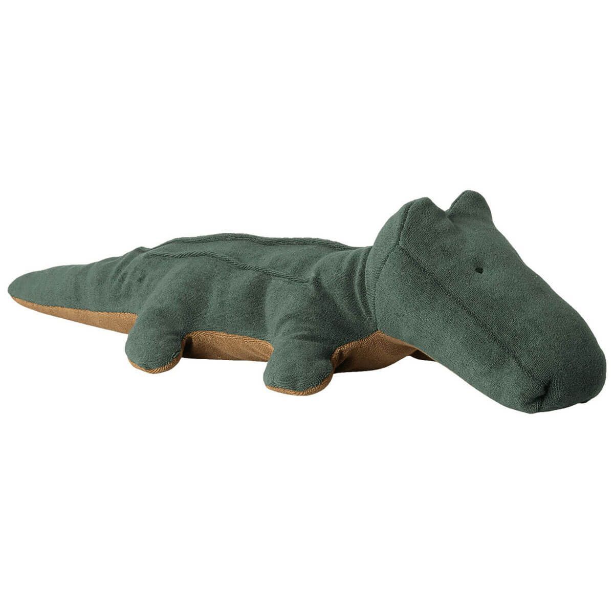 Krokodil Safari Friends Big - Forest green - Maileg Maileg Krokodil Forest Green waldgrün 60 cm lang großes Stofftier weiche Baumwolle sanfte Zickzack Zacken