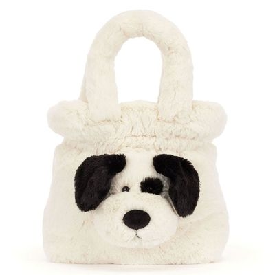 Hund Rufferty Puppy Handbag Bag Tasche - Amuseable Bag Jellycat Rufferty Puppy Handbag flauschiger Plüsch Hund cremeweiß braun gefleckt mit Schlappohren