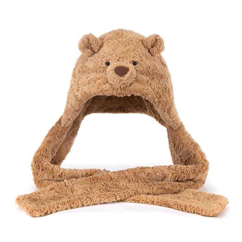 Mütze Bartholomew Bear Bundlesnug - Amuseables Jellycat Bartholomew Bear Hood Kapuzenschal Schalmütze brauner Plüsch mit Bärenohren Bärengesicht 2-in-1 Mütze und Schal