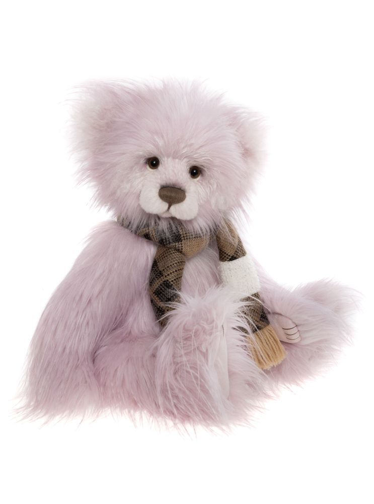 CHARLIE BEARS Bär Iris Charlie Bears Iris rosa Bärin Plumo Kollektion Plüsch Mohair Mix handgesticktes Bärengesicht beweglicher Sammlerbär Deko