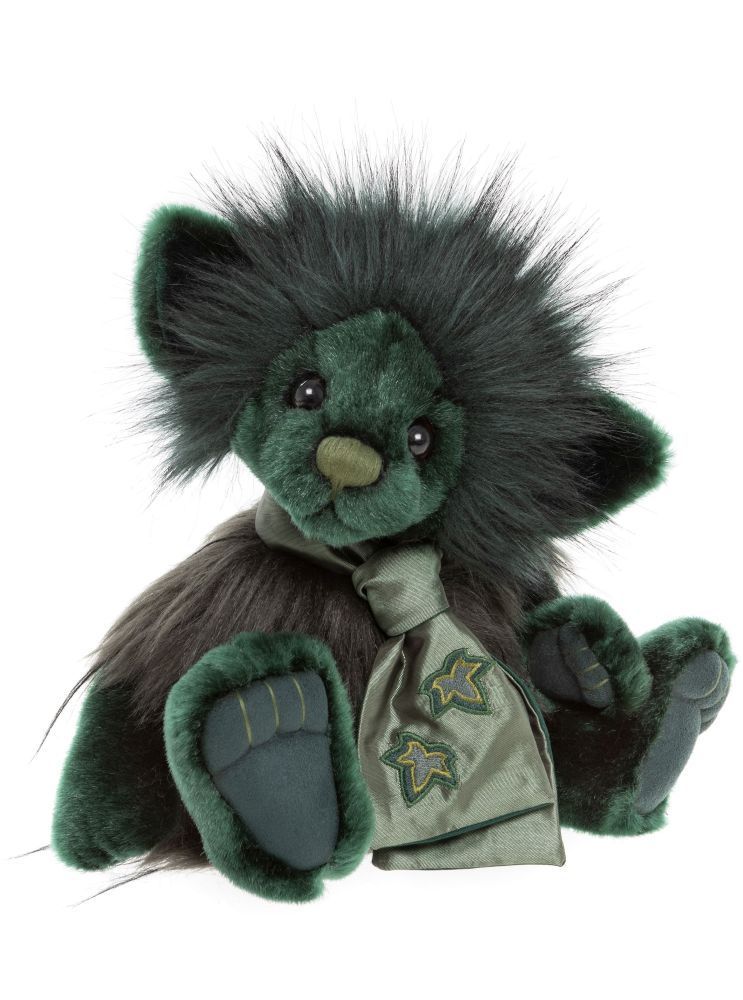 CHARLIE BEARS Forest Troll Charlie Bears Forest Troll dunkles grünes Plüschfell 30 cm groß Fabelwesen mit Mähne spitzen Ohren handgestickter Nase