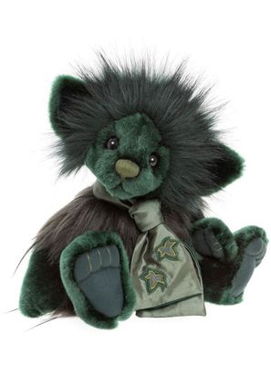 CHARLIE BEARS Forest Troll Charlie Bears Forest Troll dunkles grünes Plüschfell 30 cm groß Fabelwesen mit Mähne spitzen Ohren handgestickter Nase
