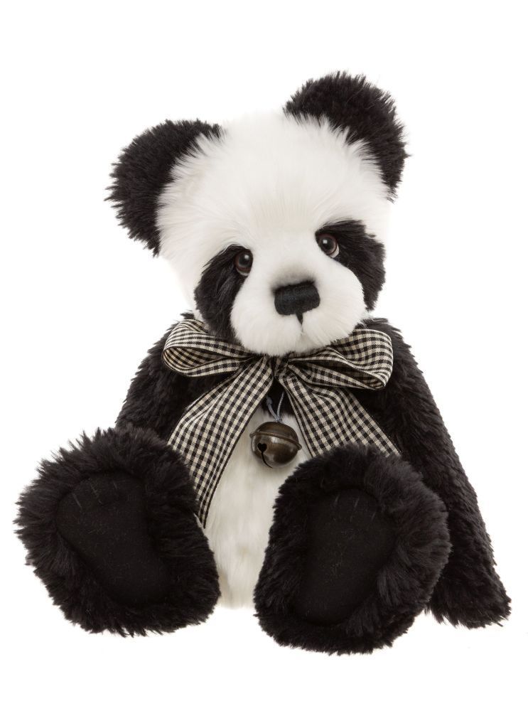 CHARLIE BEARS Bär Cartwright Charlie Bears Cartwright Panda 36 cm groß schwarz weißer Plüschbär handgestickte schwarze Nase voll beweglich