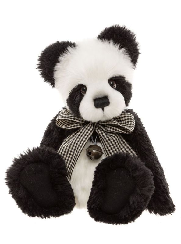 CHARLIE BEARS Bär Cartwright Charlie Bears Cartwright Panda 36 cm groß schwarz weißer Plüschbär handgestickte schwarze Nase voll beweglich