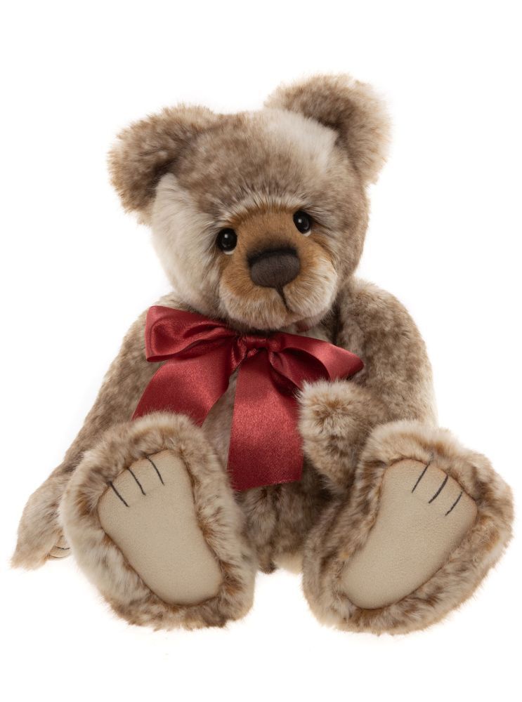 CHARLIE BEARS Bär Hughes Charlie Bears Hughes Tinkler Bear Plüschbär braun creme 37 cm groß mit versteckter Glocke im Bauch handgestickte Nase