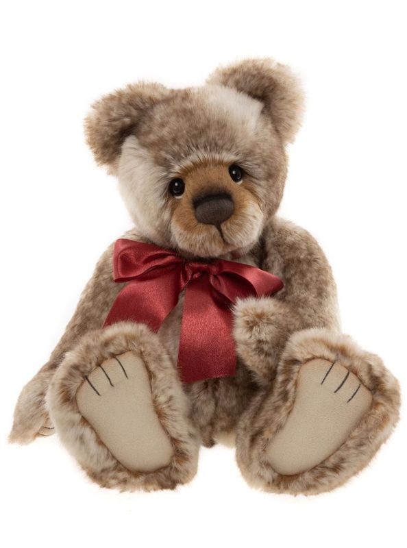 CHARLIE BEARS Bär Hughes Charlie Bears Hughes Tinkler Bear Plüschbär braun creme 37 cm groß mit versteckter Glocke im Bauch handgestickte Nase