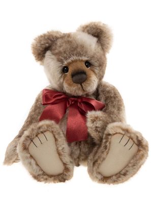 CHARLIE BEARS Bär Hughes Charlie Bears Hughes Tinkler Bear Plüschbär braun creme 37 cm groß mit versteckter Glocke im Bauch handgestickte Nase