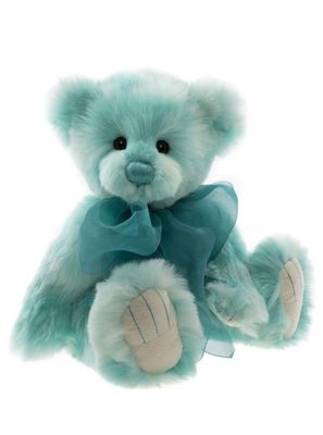 CHARLIE BEARS Bär Kendal Charlie Bears Kendal türkis cremefarbener Plüschbär 23 cm groß handgestickte Nase beweglicher Sammlerbär