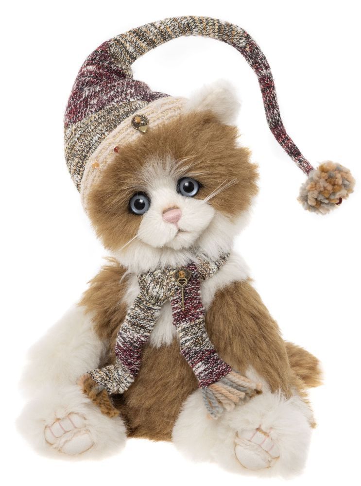 CHARLIE BEARS Katze Plumpton Charlie Bears Plumpton Mohair Alpaka Katze 36 cm groß Isabelle Collection pflaume creme rosa limitiert 200 Stück