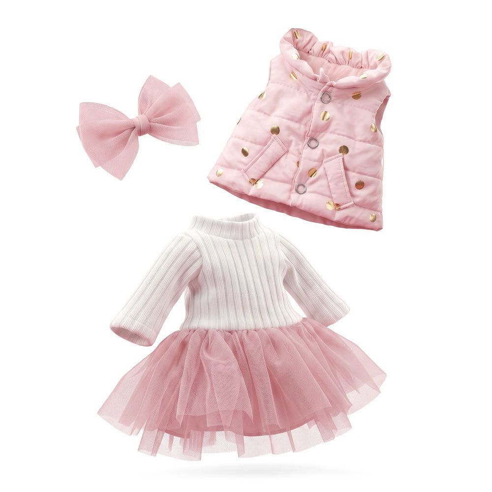 Kleidung: Powdery Dreams - Lucky Kitty Lucky Kitty Katzenpuppe Wechselkleidung Puppenkleid und Hose Puppen-Zubehör zum Umziehen Stoffkleidung für Katzenpuppe
