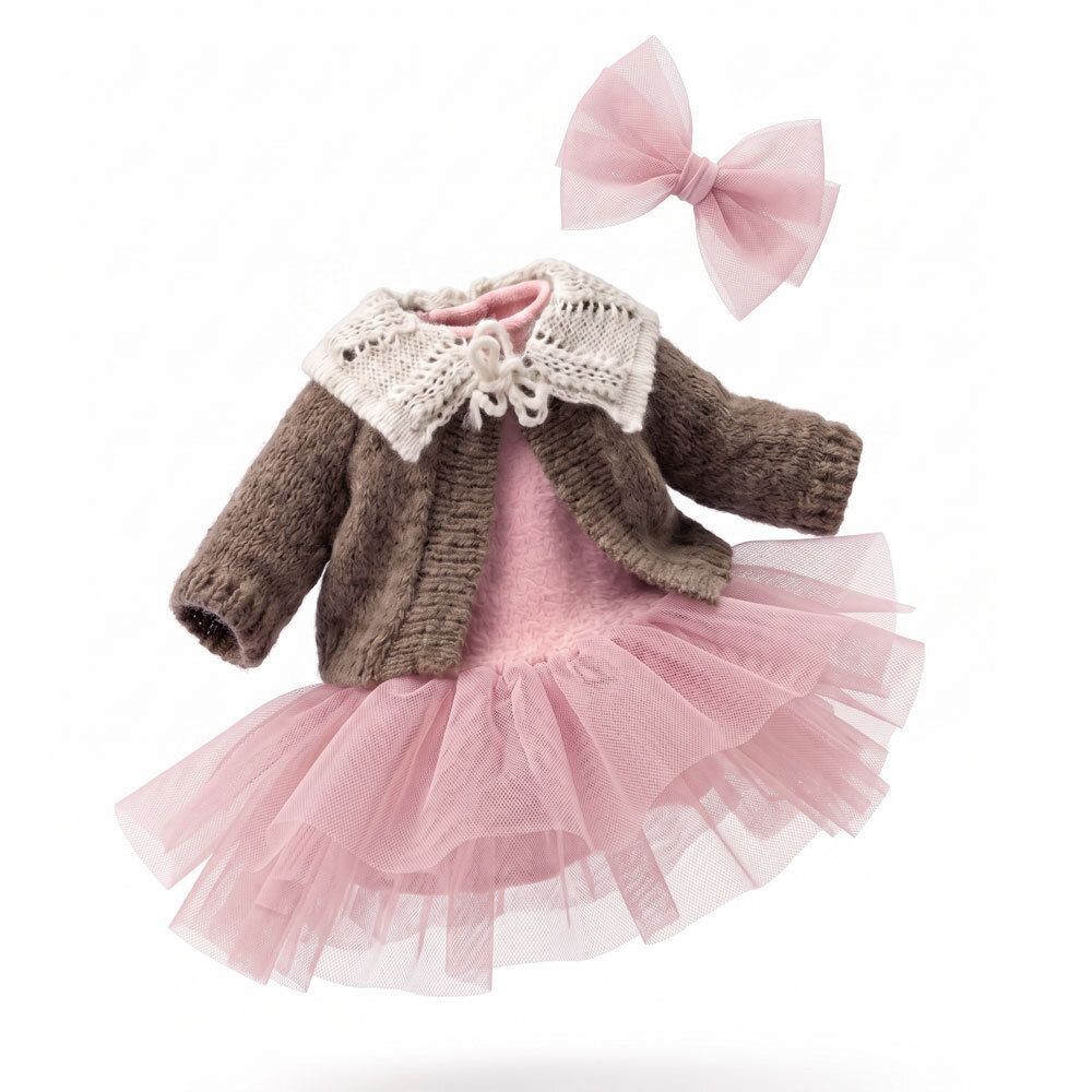 Kleidung: Cozy Evening - Lucky Kitty Lucky Kitty Katzenpuppe Wechselkleidung Puppenkleid und Hose Puppen-Zubehör zum Umziehen Stoffkleidung für Katzenpuppe