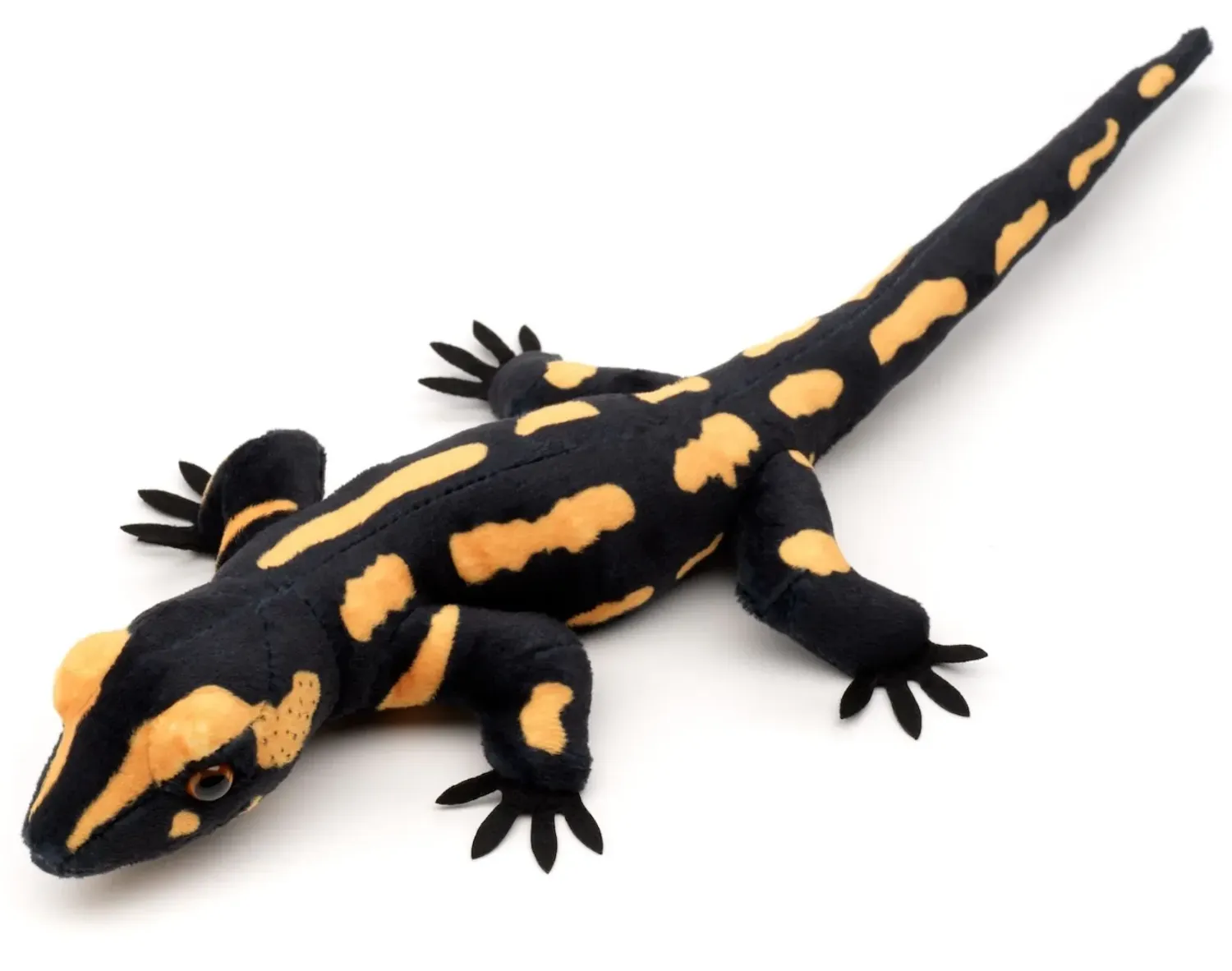 Feuersalamander - Uni-Toys Uni-Toys Feuersalamander Plüschtier schwarz gelbes Stofftier Echse naturgetreues Amphibium weiches Kuscheltier