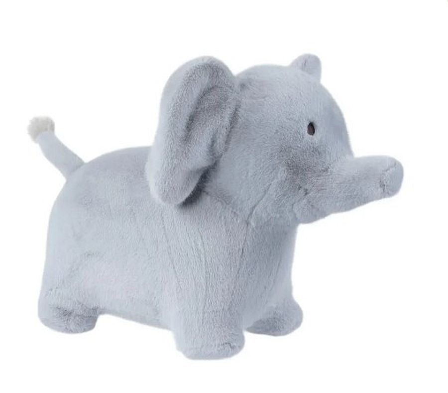 Hüpftier Soft Bouncies Elefant - Wild & Soft Wild & Soft Hüpftier Elefant graues aufblasbares Hüpfpferd mit weichem Plüschbezug Rüssel und Ohren Kinderspielzeug