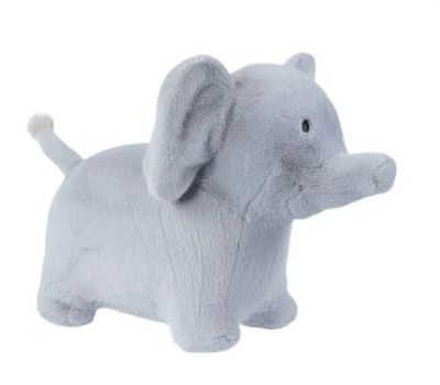 Wild & Soft Hüpftier Elefant graues aufblasbares Hüpfpferd mit weichem Plüschbezug Rüssel und Ohren Kinderspielzeug