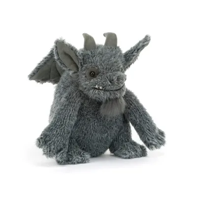 Gargoyle Growlstone - Jellycat Halloween Jellycat Growlstone Gargoyle Wasserspeier Plüschtier grauer Fabelwesen Stofftier mit Flügeln Hörnern und treuem Blick