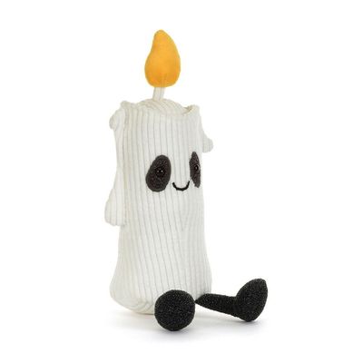 Kerze Flickerty Candle - Jellycat Halloween Jellycat Amuseable Candle weiße Kerze Halloween Plüschtier weicher Stofftier Kerze mit gelber Flamme und Schlenker Beinen