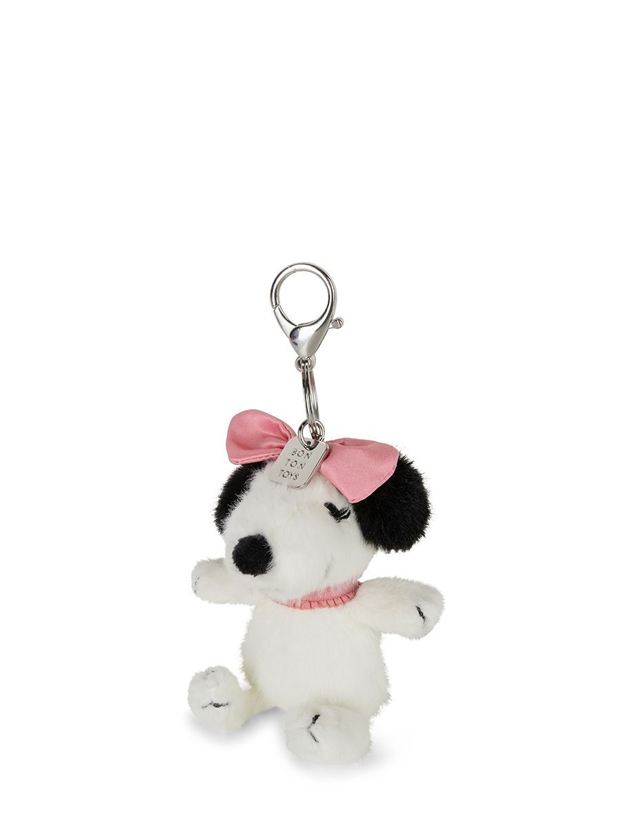 Bon Ton Toys Lucky Belle Snoopy Fuzzy Keychain Cream 10 cm flauschiger Peanuts Schlüsselanhänger creme mit Metallring
