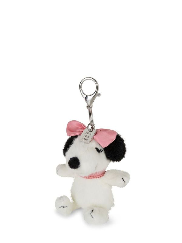 Bon Ton Toys Lucky Belle Snoopy Fuzzy Keychain Cream 10 cm flauschiger Peanuts Schlüsselanhänger creme mit Metallring