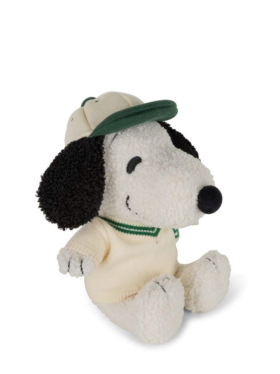 Bon Ton Toys Snoopy ECO Tiny Teddy Cream with Varsity Sweater nachhaltiges Peanuts Plüschtier aus recyceltem Material 