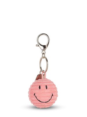Bon Ton Toys Smiley Cord Schlüsselanhänger rosa Plüschanhänger aus Feincord mit gesticktem Lächeln und Metallring