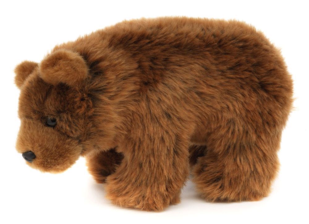 Bär Braunbär - Uni-Toys Uni-Toys Braunbär 23 cm lang liegendes Plüschtier aus braunem weichem Stoff mit treuen Knopfaugen