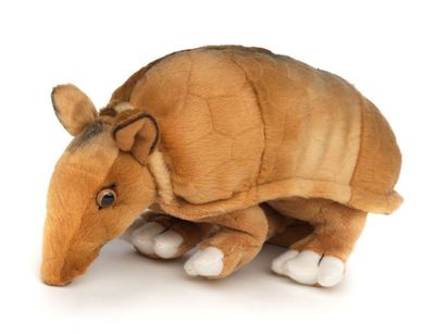 Gürteltier - Uni-Toys Gürteltier Plüschtier 24 cm lang inklusive Schwanz braun weicher Plüschpanzer und süße Schnauze