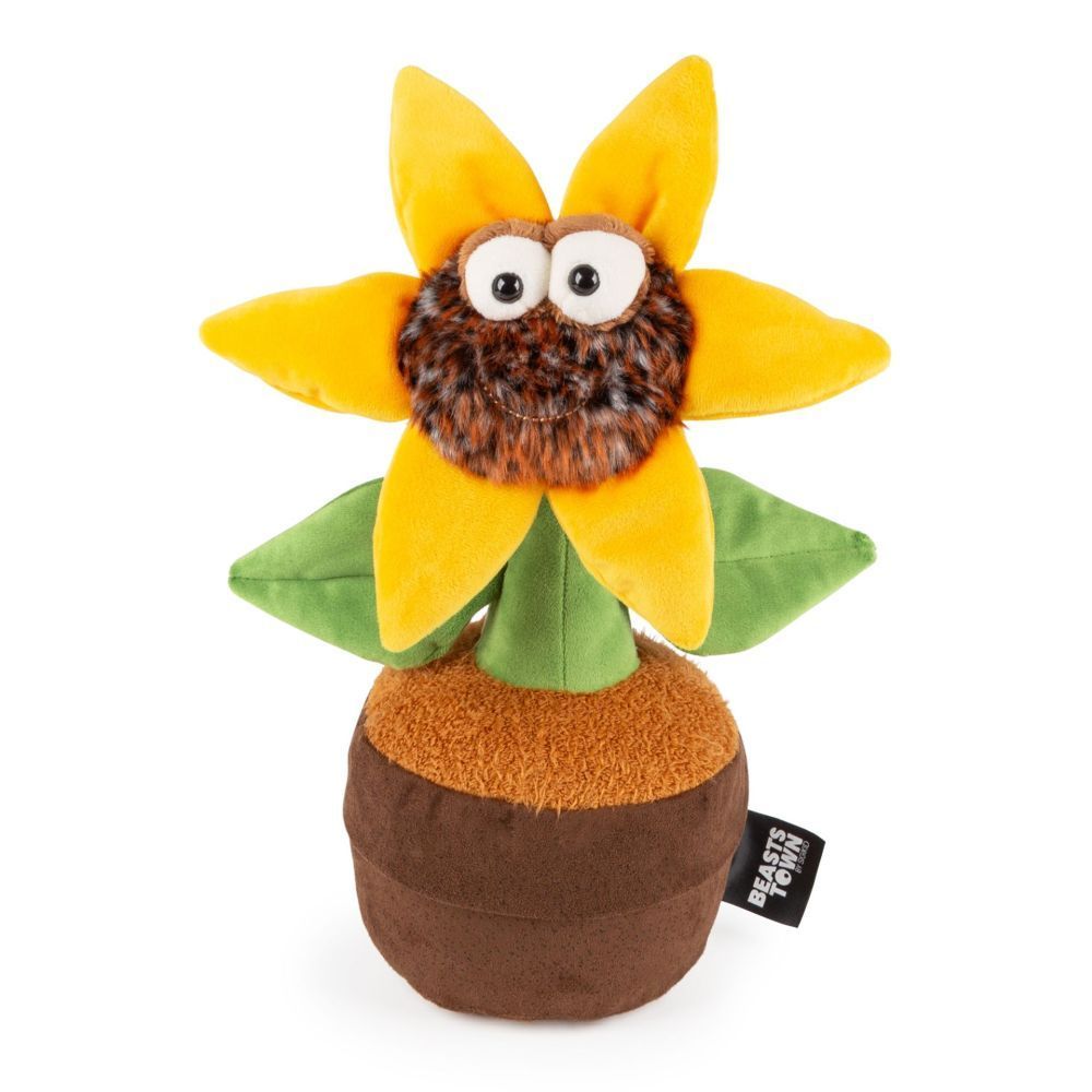 sigikid BEASTS Miss Sunshine gelbe Plüsch Sonnenblume im Stofftopf mit freundlichem Gesicht