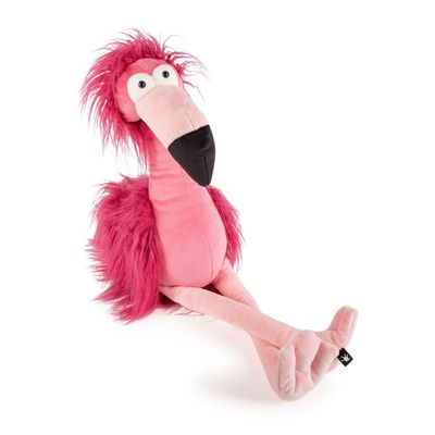 Flamingo Flamin Gogo - BeastsTown sigikid BEASTS Flamin Gogo pinker wuscheliger Plüsch Flamingo sitzend mit langen Beinen und gebogenem Schnabel
