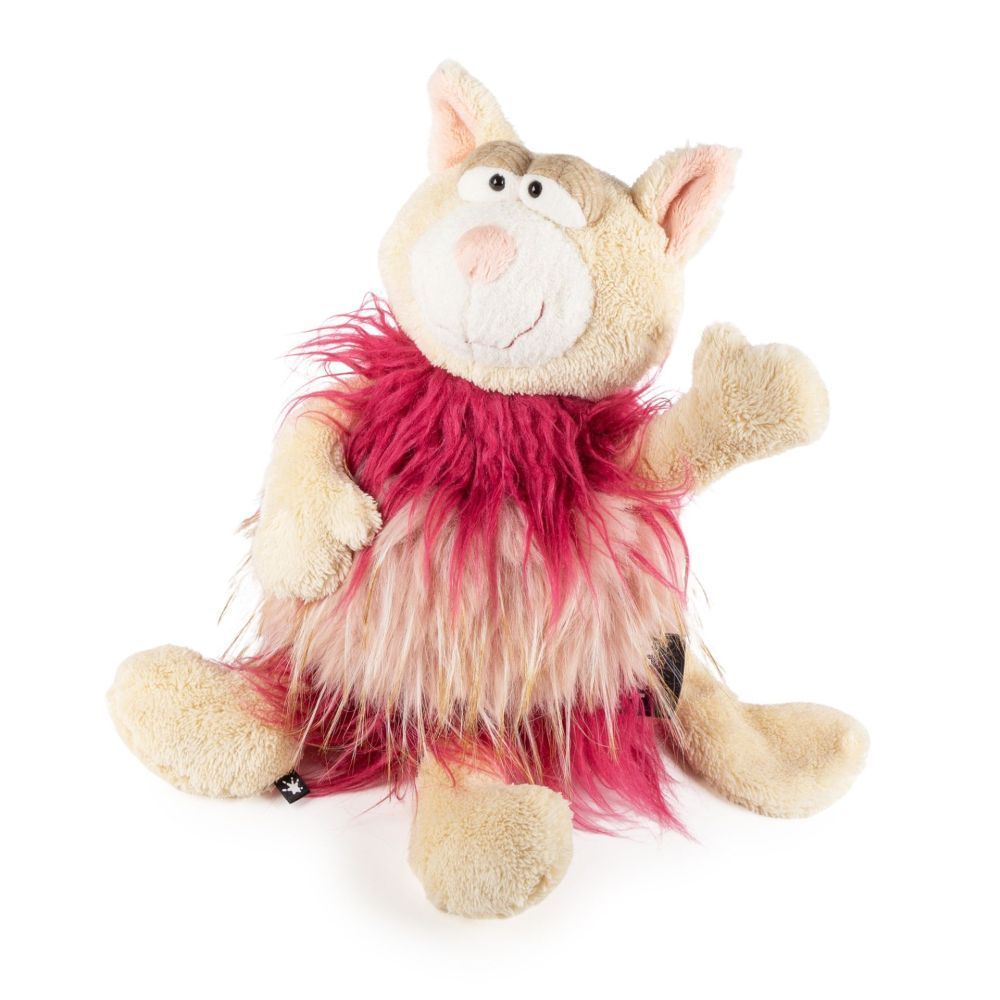 sigikid BEASTS Karma Kate beige rosa Plüsch Katze sitzend mit witzigem Blick