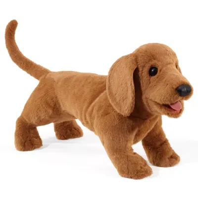 Hund Dackel - Folkmanis Folkmanis Handpuppe Hund Dackel rotbrauner Plüsch Teckel mit treuem Blick, langen Schlappohren und bespielbarem Maul
