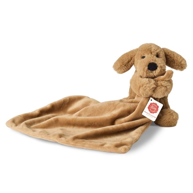 Hund Schnuffeltuch - Hermann Teddy Hermann Teddy Schnuffeltuch Hund aus superweichem braun-weißem Baby-Plüsch