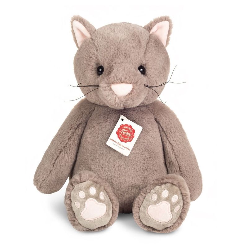Katze Milly Schlenkerkatze - Hermann Teddy Hermann Teddy Schlenkerkatze Milly grau aus weichem Plüsch mit langen Schlenkerbeinen rosa Stupsnase und treuen Augen