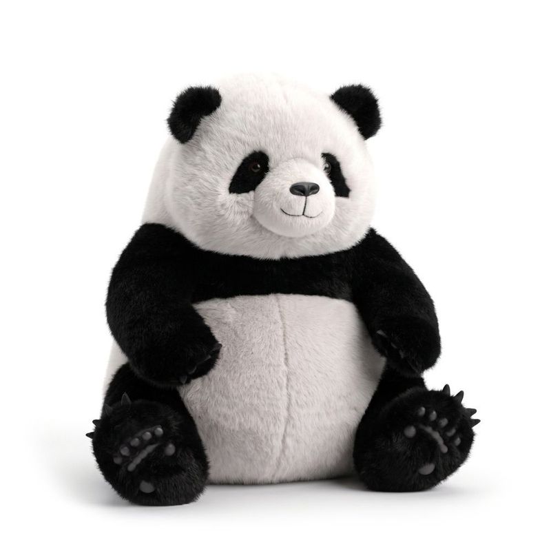Orange Toys The Softest Pandabär sitzend aus schwarz-weißem weichem Plüsch mit realistischen Silikonkrallen an den Pfoten
