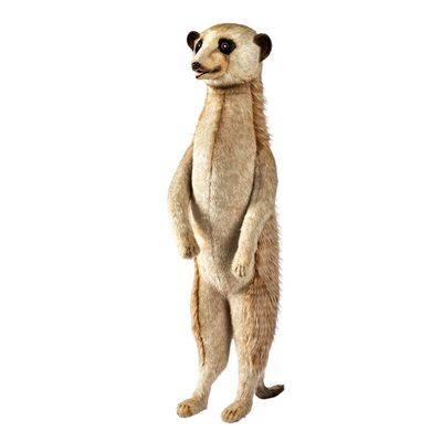 Erdmännchen - Hansa Creation Hansa Creation Studiotier großes Erdmännchen stehend aufwartend 90 cm hoch aus beige braun gestreiftem Plüsch