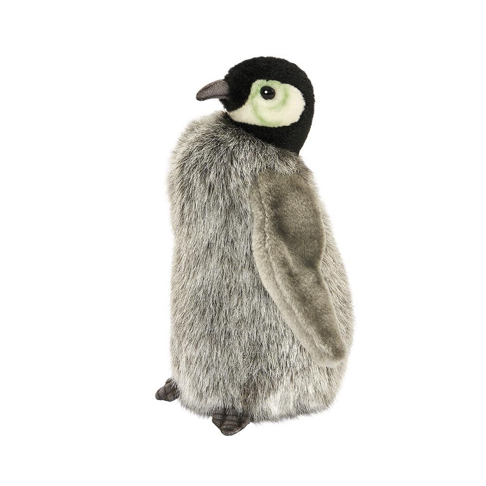 Pinguin Baby - Hansa Creation Hansa Creation Pinguin Baby grau stehend aus weichem flauschigem Plüsch mit weißer Gesichtszeichnung und dunklem Schnabel