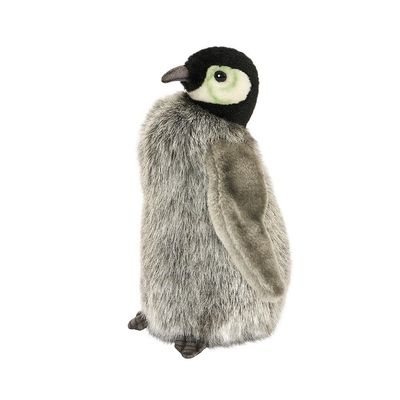 Pinguin Baby - Hansa Creation Hansa Creation Pinguin Baby grau stehend aus weichem flauschigem Plüsch mit weißer Gesichtszeichnung und dunklem Schnabel