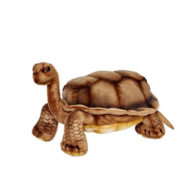 Hansa Creation Galápagos Schildkröte stehend aus grau braunem Plüsch mit detailreich strukturiertem Panzer 