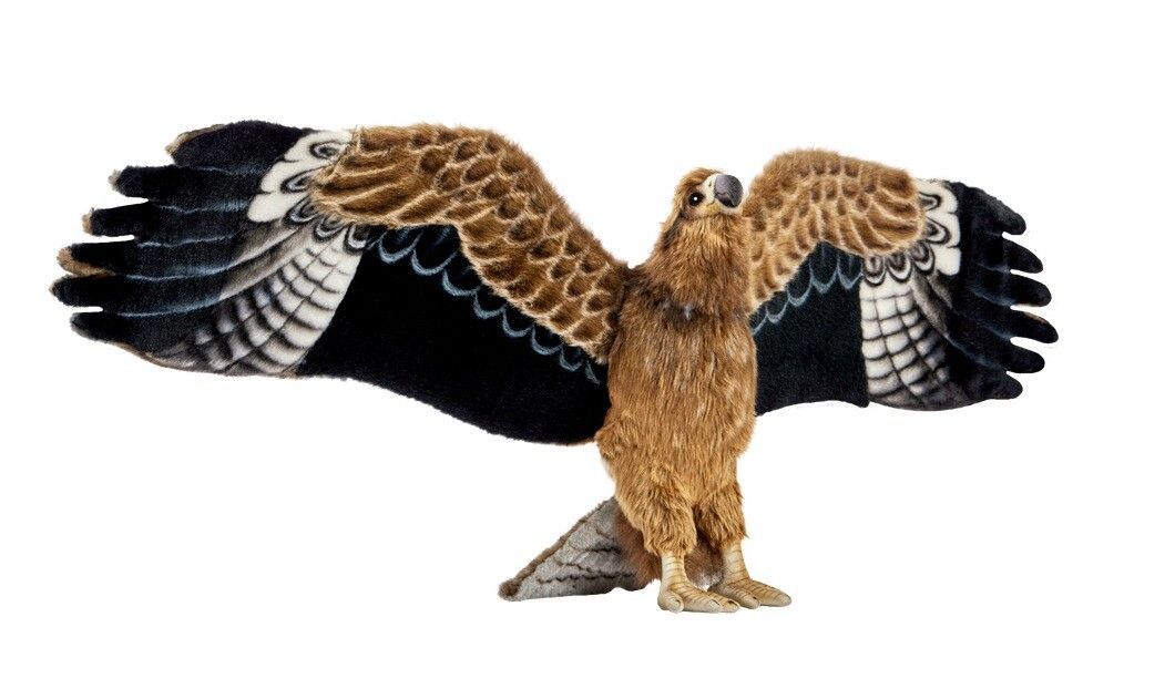 Australischer Adler - Hansa Creation Hansa Creation Australischer Adler stehend aus dunkelbraunem feinstrukturiertem Plüsch mit kraftvollem gebogenem Schnabel