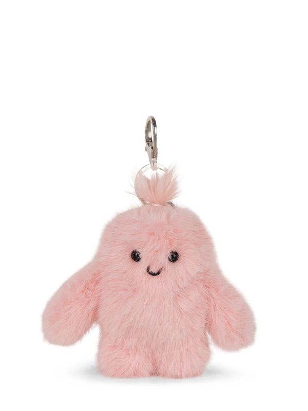 Monster Mumbel Schlüsselanhänger - Bon Ton Toys Monster Mumbel Schlüsselanhänger aus wuschligem rosa Plüsch mit kugelrundem Körper, niedlichen Augen