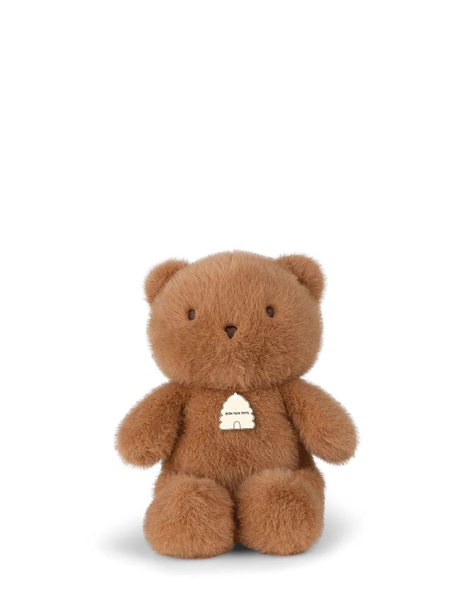 Bobo Teddybär - Bon Ton Toys Kuschelweicher Braunbär Bobo Bär 18 cm groß aus samtartigem braunem Plüsch mit treuen braunen Knopfaugen