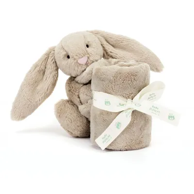 Schmusetuch Bashful Hase Beige Bunny Soother - Jellycat Baby Jellycat Schmusetuch mit aufgesetztem Hasen Bashful Bunny aus daunenweichem Plüsch mit langen Schlappohren für Babys