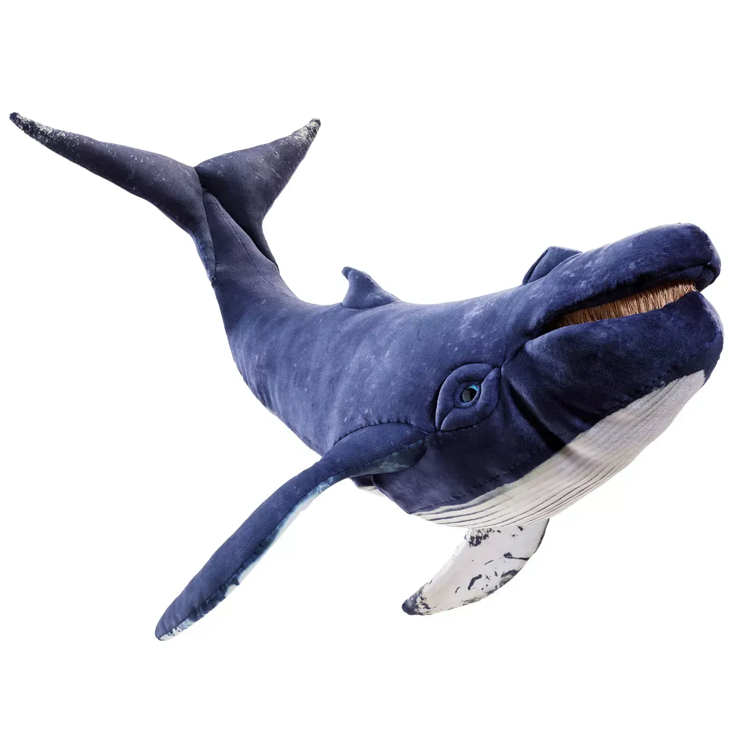 Buckelwal - Folkmanis Folkmanis Handpuppe großer Buckelwal aus blau-grauem und weiß strukturiertem Plüsch mit langen Brustflossen