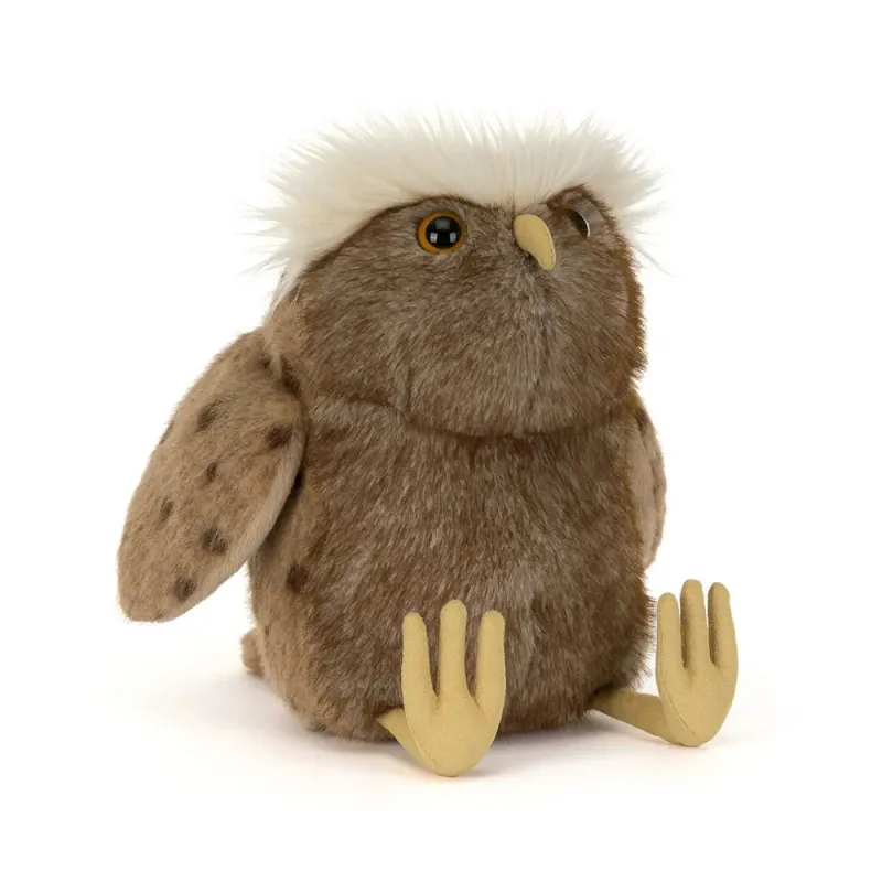 Eule Tawoola Owl - Jellycat Birds Jellycat Tawoola Owl Eule aus weichem cremefarbenem und braun gemustertem Plüsch mit großen braun-schwarzen Augen
