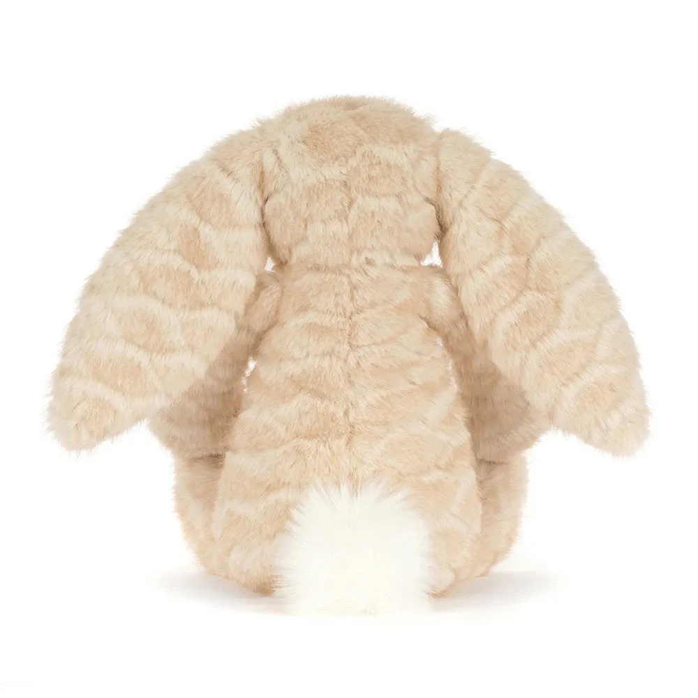 Jellycat Luxe Bunny Franilla Hase aus seidenweichem cremefarbenem Luxus-Plüsch mit extra langen Schlappohren