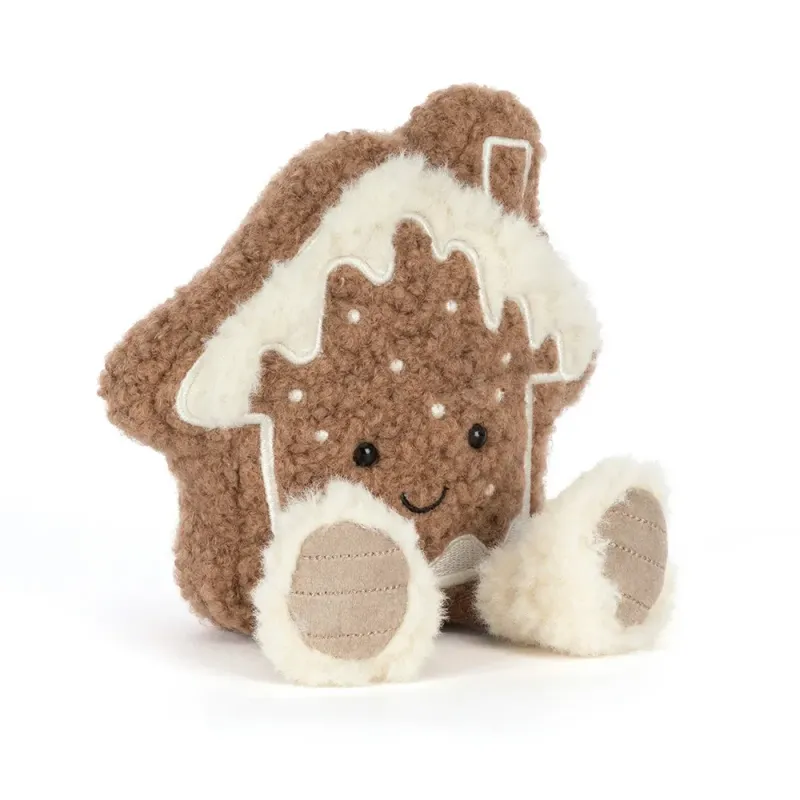 Weihnachtsplätzchen Amuseables Molasi Cookie - Jellycat Christmas Jellycat Amuseable Molasi Cookie Weihnachtsplätzchen aus goldbraunem Plüsch mit weißen Zuckerguss-Muster-Stickereien
