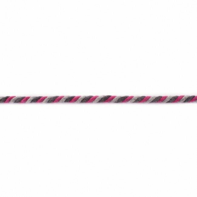 Kordel Pink / Grau  6 mm
