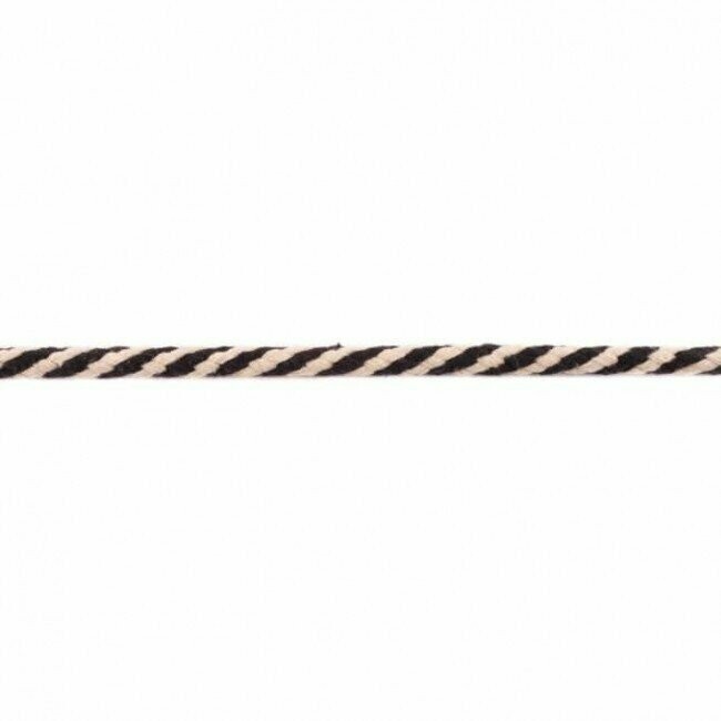 Doppelgewebte Kordel schwarz/natur 6 mm