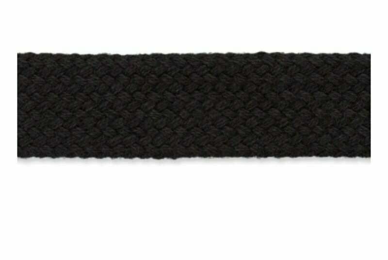 Flache Kordel Schwarz 15 mm