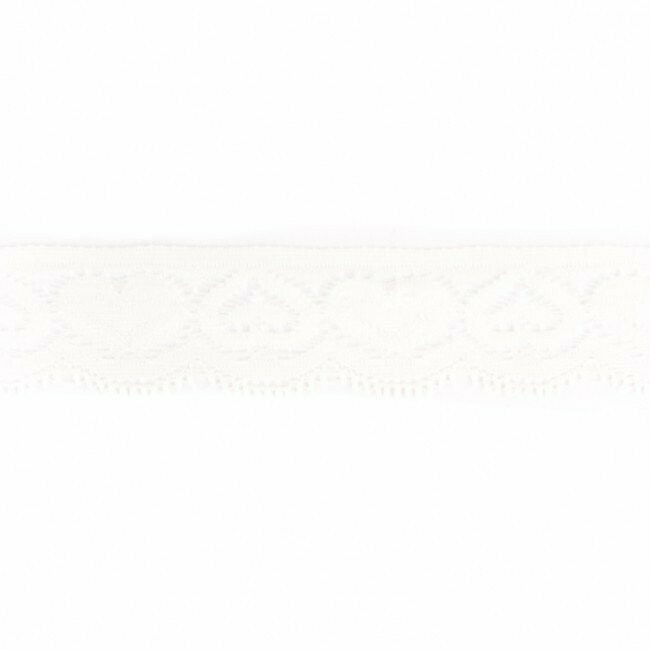 Spitze elastisch Weiß 30 mm