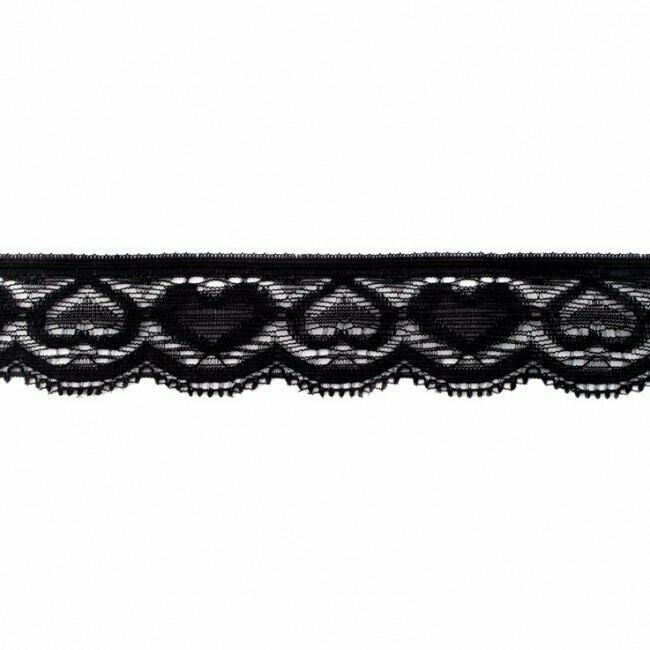 Spitze elastisch Schwarz 30 mm